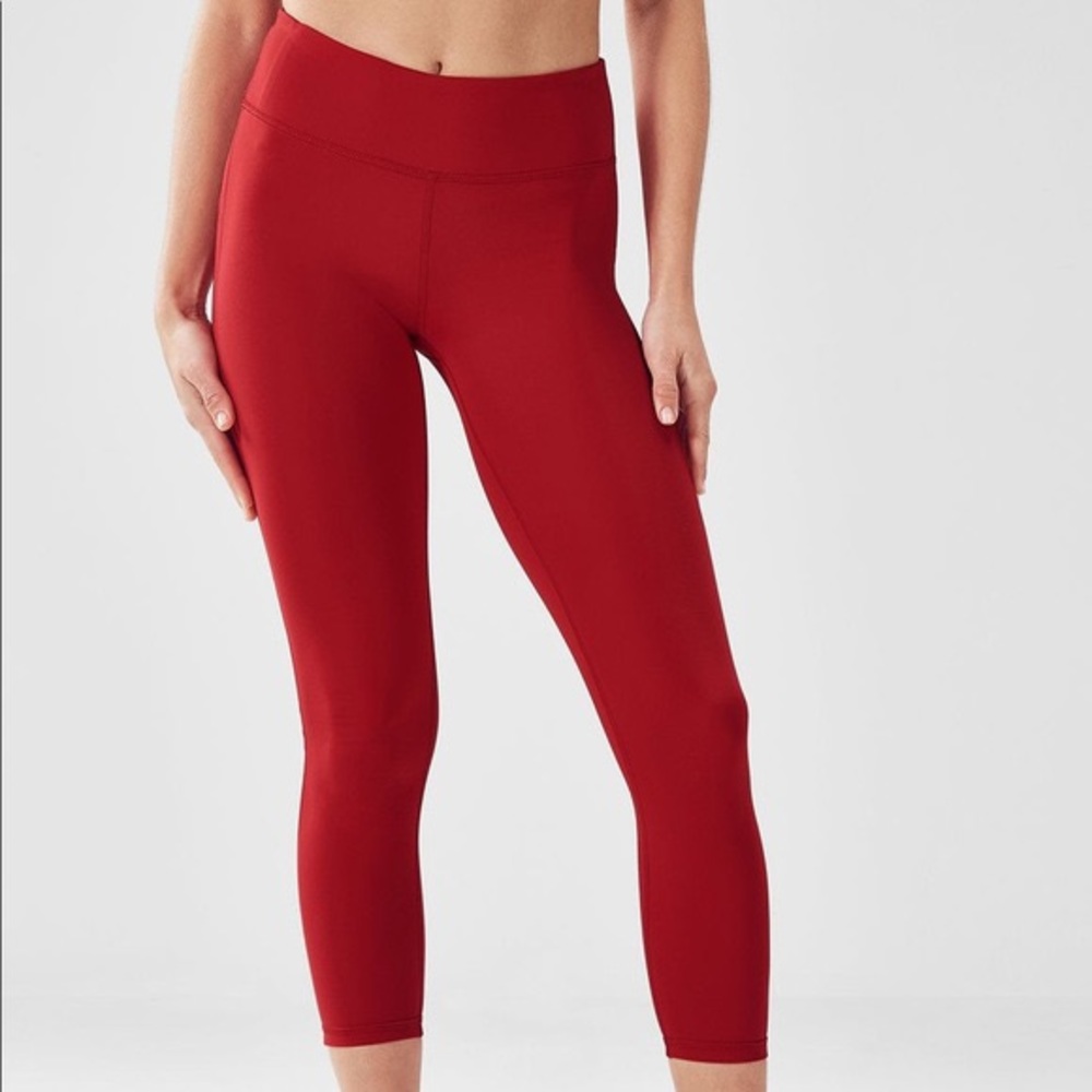 Fabletics Red Powerform Dhyana Capri Leggings